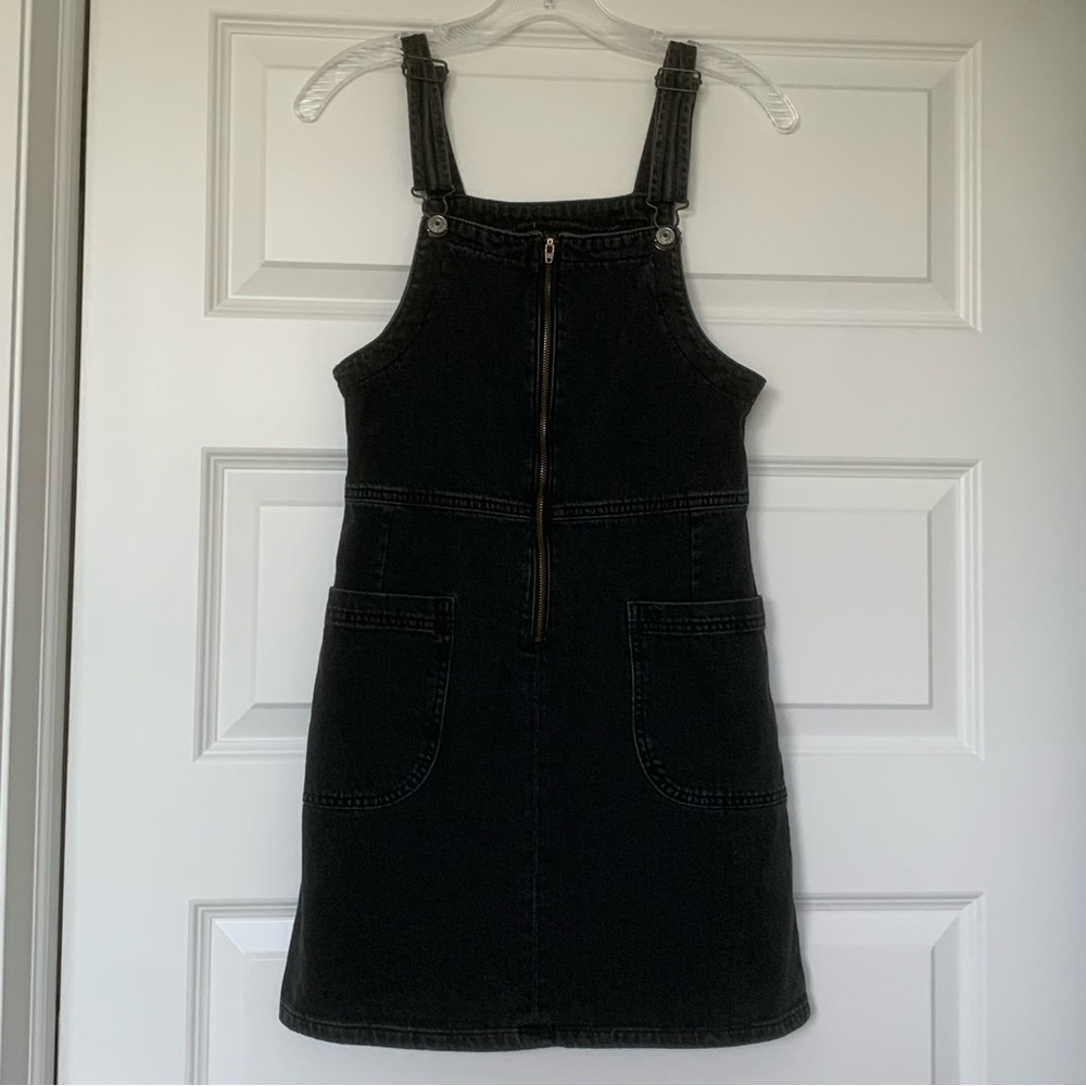 American Eagle black denim overall dress